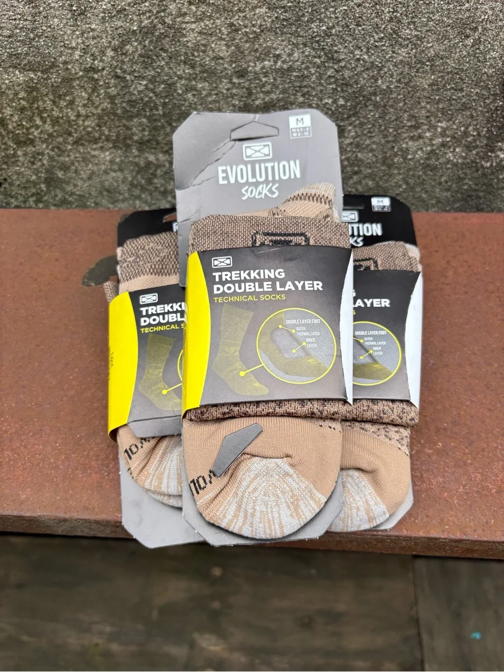 Bundle Evolution Trekking Double Layer Technical Socks Sz Medium Hiking New